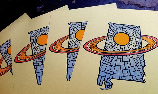 Saturn prints (printed by Yellow Hammer Creative)