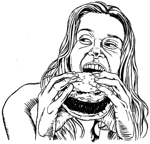 Girl loves burger (study)