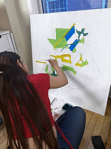 Starting the painting process