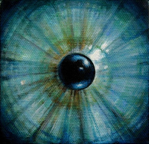 eye, painting, blue, cosmos, flower, Iris, circle, orb. portrait