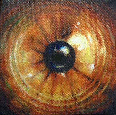 eye, painting, brown, cosmos, Iris, circle, light, orb. portrait