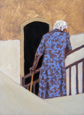 Old woman descending