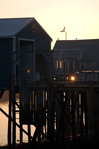 docks in silhouette