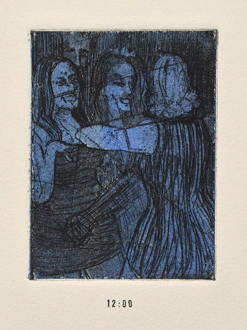 Girls Night Out Suite. 12. 12pm. Midnight. Etching and Aquatint. December 2012