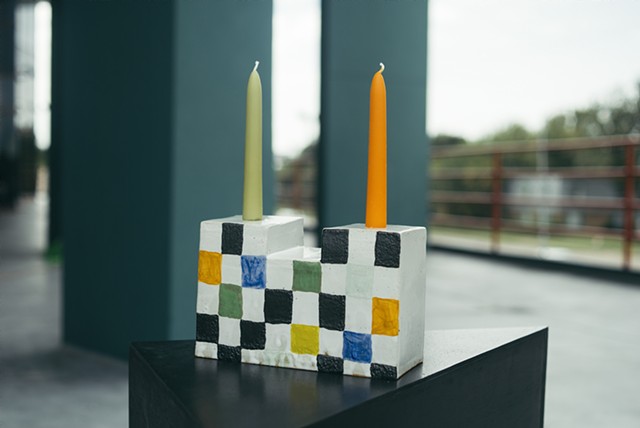 Candlestick Holder with Grid