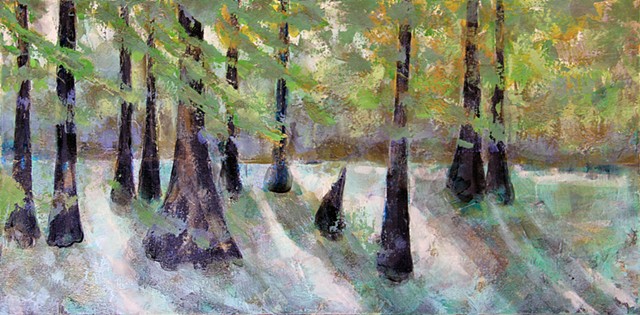 "Overcast swamp" 15" x 30" acrylic on canvas $525.00 Amanda Holt Robicheaux