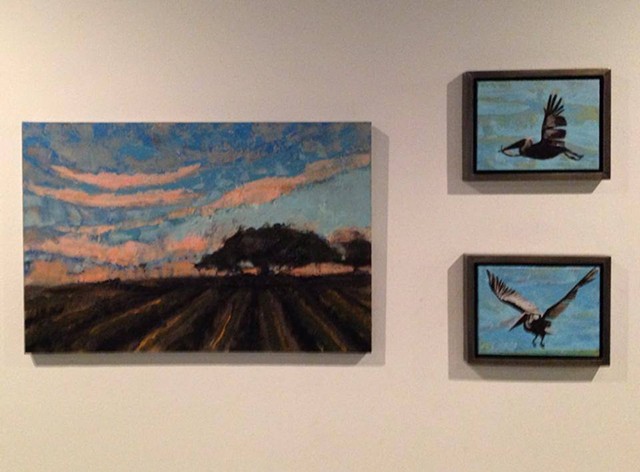 Harvested field with oak with smaller birds
exhibit at Ballet Academie