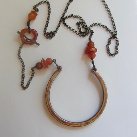 Horseshoe and Agate necklace