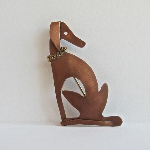 Sitting Greyhound pin