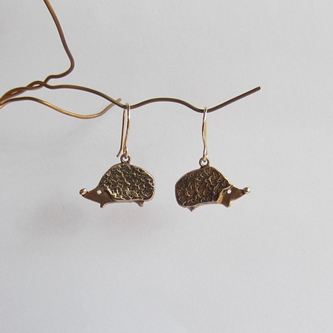 Golden Hedgehog earrings