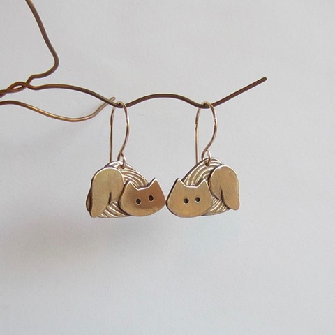 Golden Cats earrings