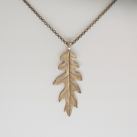 Long Golden Leaf necklace