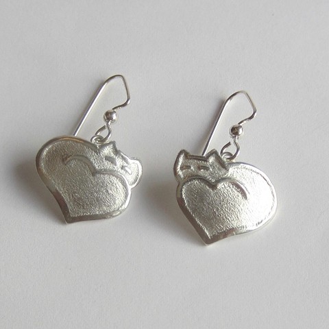 Large Cat Heart earrings
