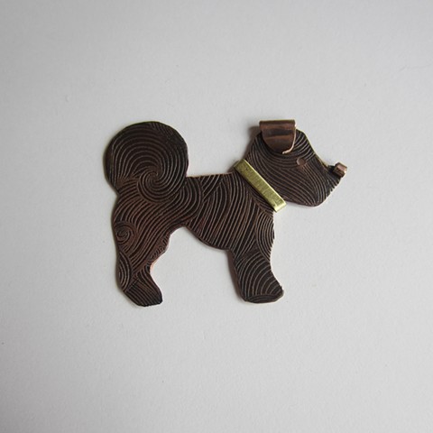 Dog with Curly Tail pin
