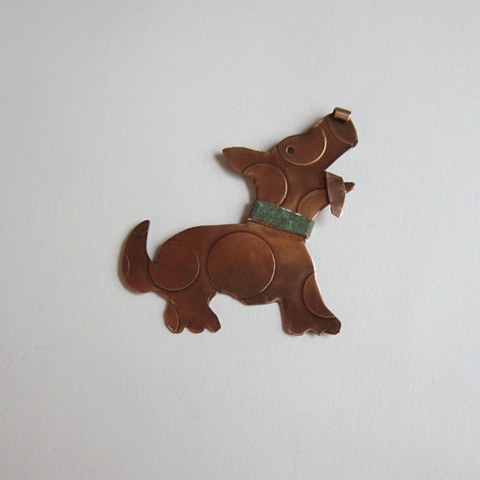 Spotted Dog with a Green Collar pin