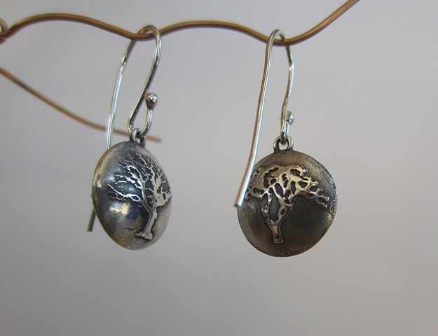 Bonsai earrings (two-sided image)