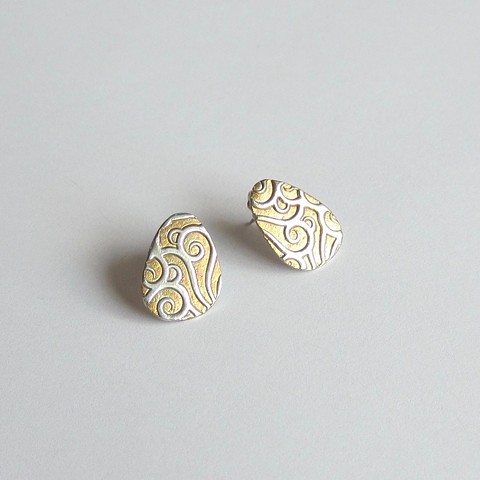 Gold Plated Silver post earrings