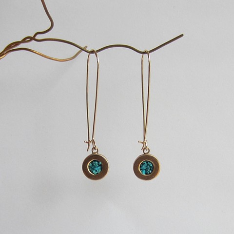 Long Circles with Turquoise Inlay earrings