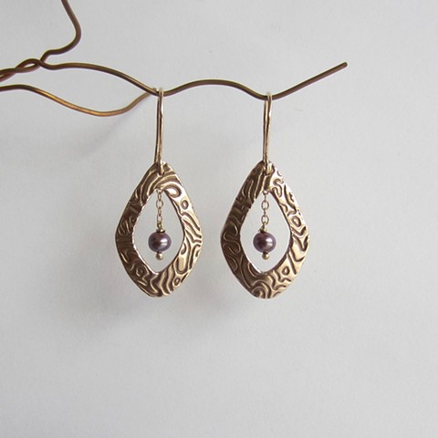 Bronze Teardrops with Pearls