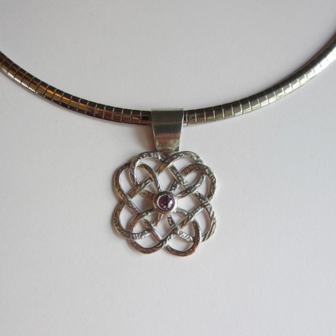 Celtic Knot with Amethyst CZ necklace