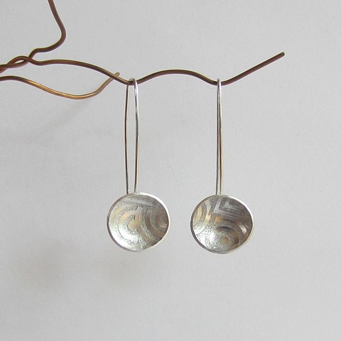 Concave Rounds silver earrings