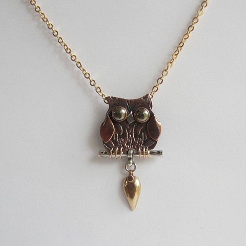 Mixed Metal Owl necklace