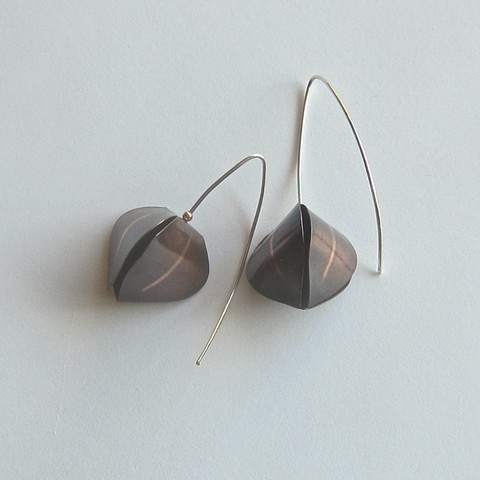 Copper Pod with Stripe earrings