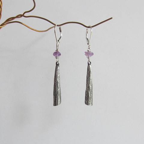 Silver Cones with Amethyst earrings