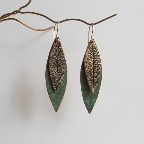 Sage Texture Leaves earrings