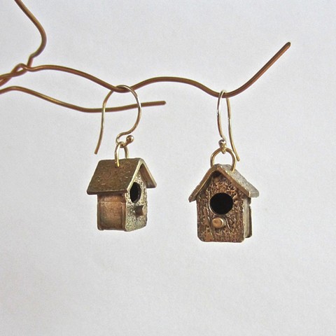 Birdhouse earrings