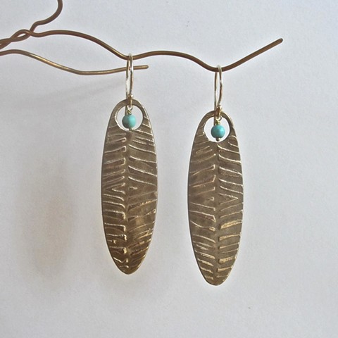 Leaves with Touquoise earrings