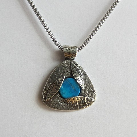 Triangle with Turquoise and Leaves