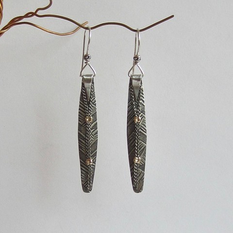 Long Silver earrings with Chain