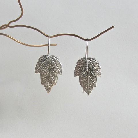 Silver Frost Leaf earrings