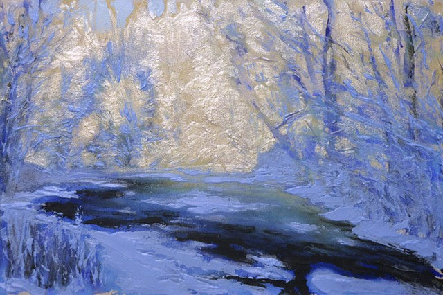 painterly abstract landscape hartley marin dove winter river