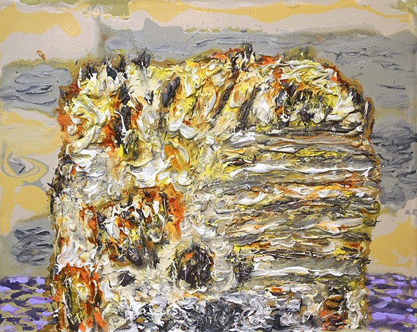 Sea Stack with Yellow Light