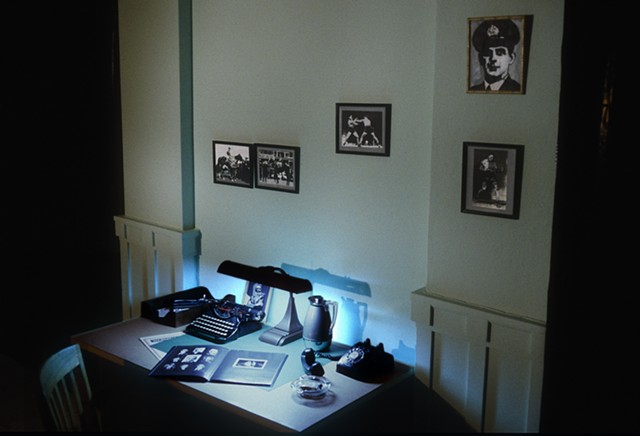 Installation view: police squad room, IN/SITE92, San Diego, California