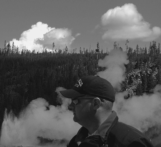 A Man and Yellowstone Clouds