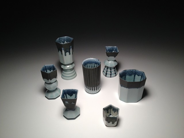 Black and Blue Drip / Composite and Single Cast Cups