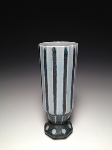 Black and Blue Stripe Diamond Flute Composite Cup