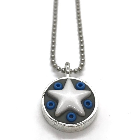Star Baby - White Star Blue Beads