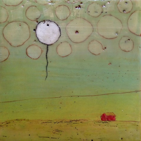When the Wind Blows - encaustic by Virginia Parks
