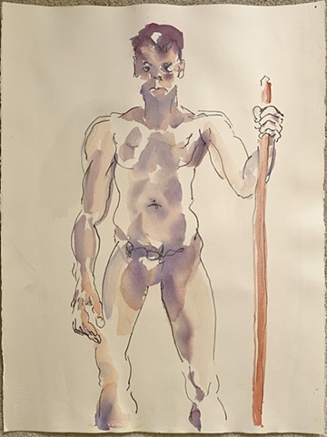 Watercolor of a warrior