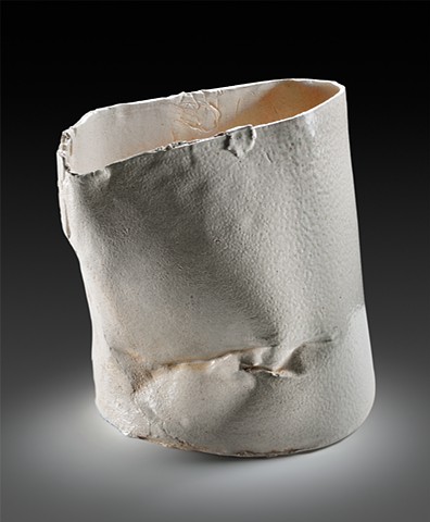 White Stoneware with Celadon Glaze Soda Fired Cone 10 Ceramic Bucket