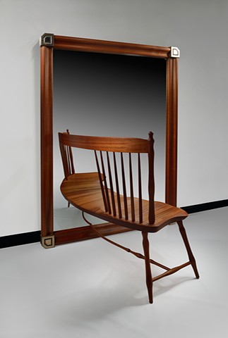 Mahogany and Bronze Mirror Chair