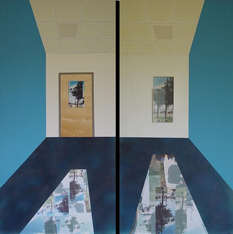 Camera Obscura View: G-115 Classroom, Diptych #1