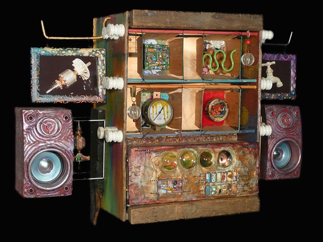assemblage, found objects, sculpture, recycled art, mixed media