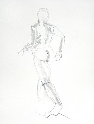 Back view of a nude model