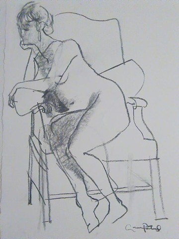 Andrew Portwood drawings in charcoal figures, nudes