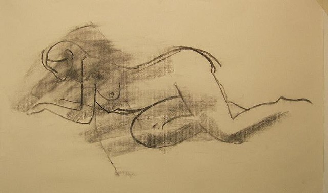 female charcoal figure drawing nude
